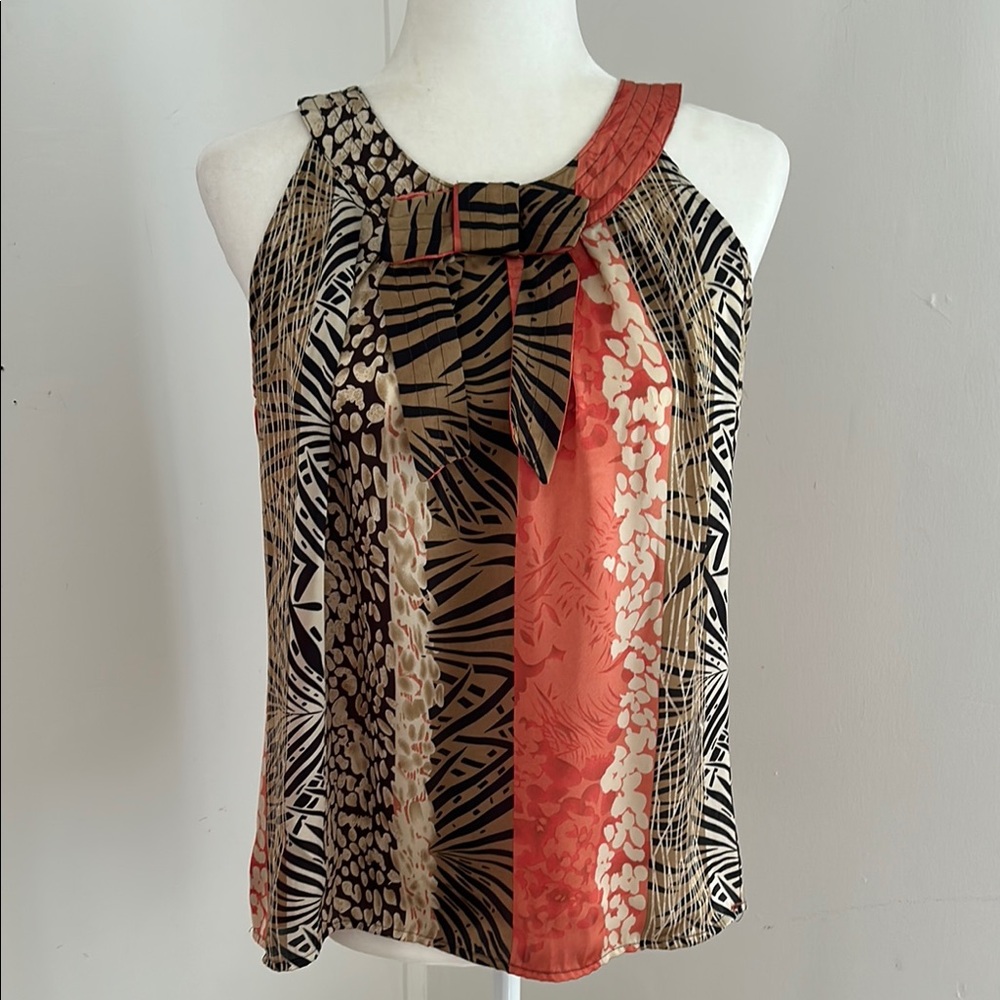 Jaipur Brown/Orange/Cream Multi Print Sleeveless Bloyse Sz S